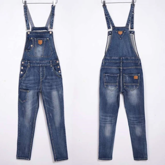 stretch denim romper