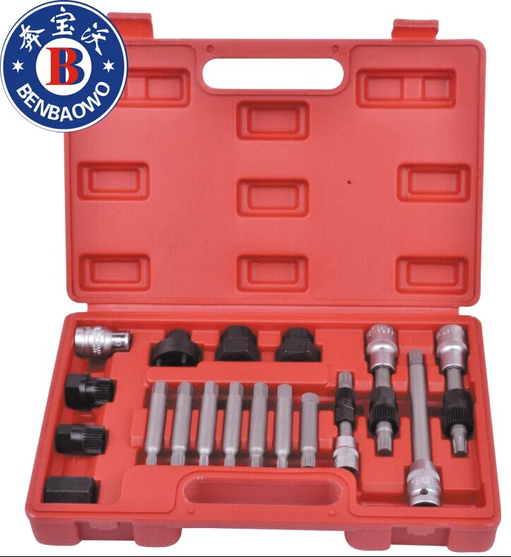 18pc Alternator Pulley Service Repair Tool Kit Setalternator repair