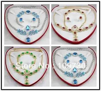 

Jewelry 00514 Fashion jewelry K Gold Plated Crystal Necklace Bracelet Earrring Ring can choose