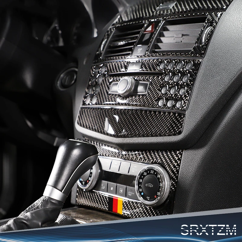 

SRXTZM Car Central Control CD Panels Decor Sticker Cover Trim Frame Decorative Fit For Mercedes Benz W204 2007 2008 2009 2010