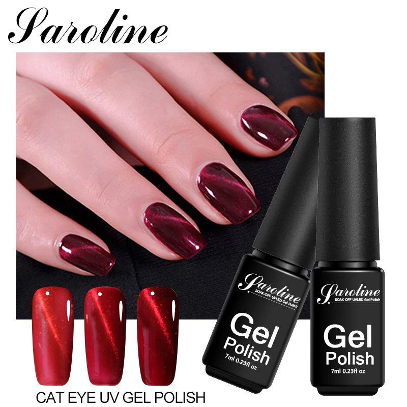 Red Cat's Eye Gel Polish LED Cat Eye 3D Color Manicure Dark