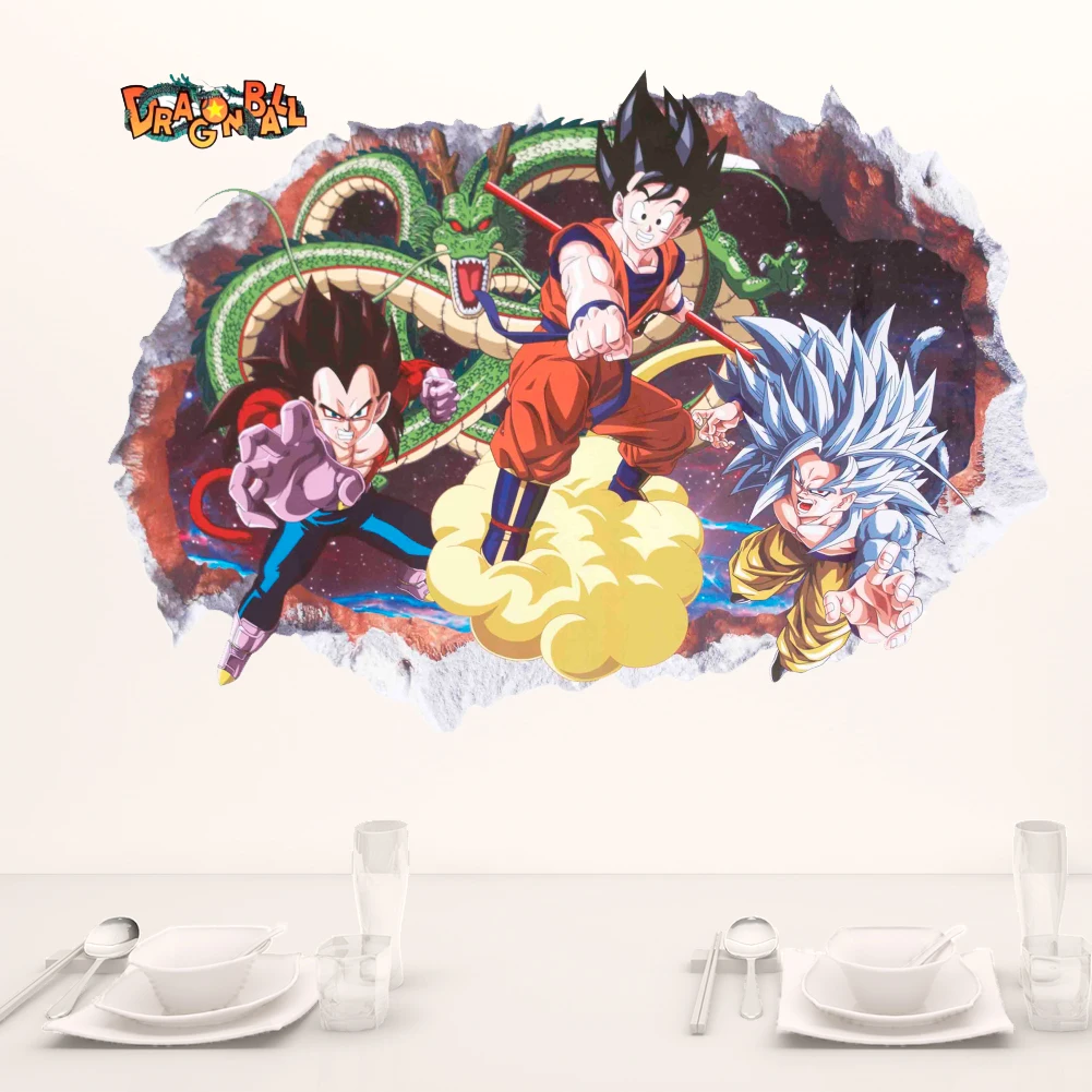 Dragon Ball Z Гоку 3D c книги по искусству Ун дети аниме стены виниловые наклейки, переводной рисунок Декор росписи Плакат своими руками подарок