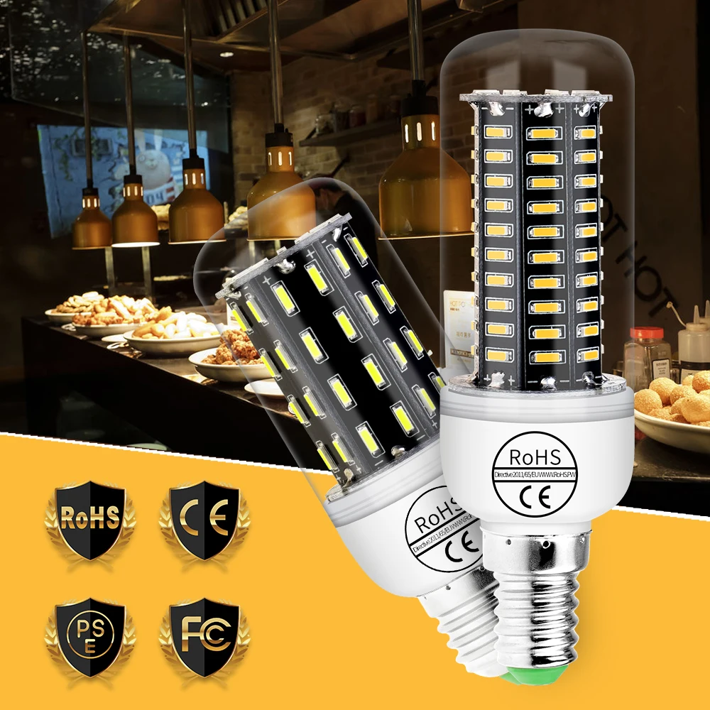 

Led E27 Corn Bulb E14 AC 220V Candle Lamp Energy Saving Spot Light SMD 4014 Led Lampada Home Decorative Bedroom Warm/White 240V