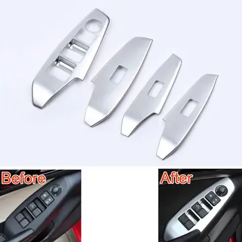 

4x ABS Door Window Switch Adjust Button Bowl Frame Cover Trim LHD Fit For Mazda 3 AXELA M3 2014 2015 Car Styling Accessories