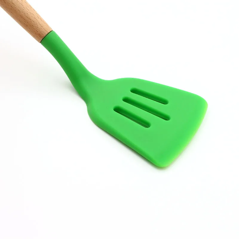 1 шт. кухонные инструменты, гаджеты Тернер лопатки деревянная ручка, силикон антипригарная термостойкая посуда для приготовления пищи