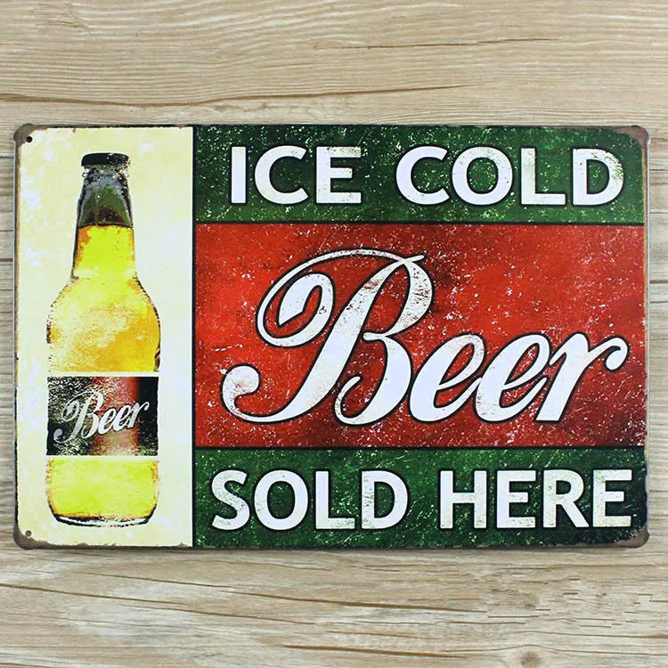 About " ice gold beer sold here " A 0244 metal vintage tin signs home