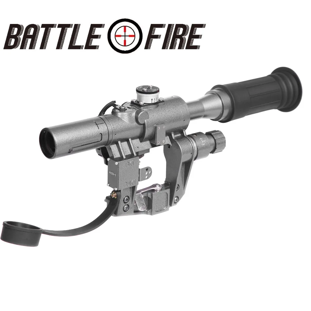 4x24-1 (3) Military Standard Riflescope with Sad 4X24-1Red Illuminated Reticle Rifle Scope 