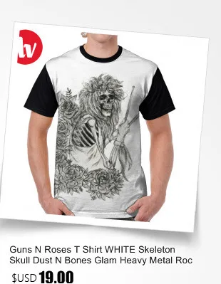 Guns N Roses, футболка, Белый Скелет, Череп, пыль, N Bones, Glam, тяжелый металл, рок-группа, футболка, мужская, полиэстер, графическая футболка