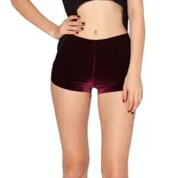 Женские летние сексуальные однотонные новые обтягивающие бархатные шорты-панталоны с высокой эластичной резинкой на талии