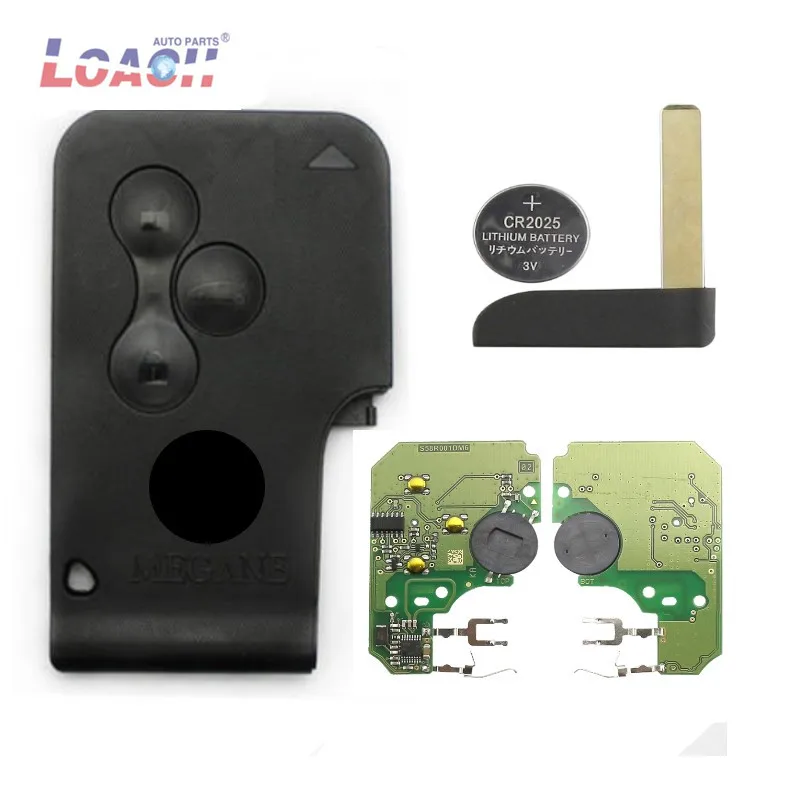 Smart Card Remote Key 3 Buttons 433MHz Chip for Renault Megane Scenic ID46