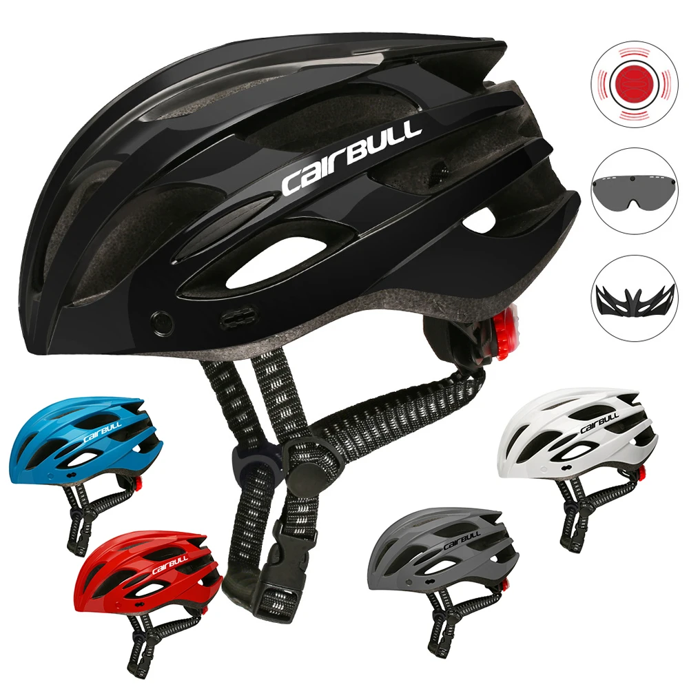 

Bicycle Helmet Titanium Ultralight In-mold Cycling Helmet rear light Visor Breathable Road Mountain MTB Outdoor Helmet taillight
