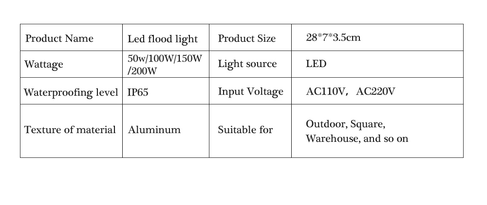 Led Outdoor light 50W