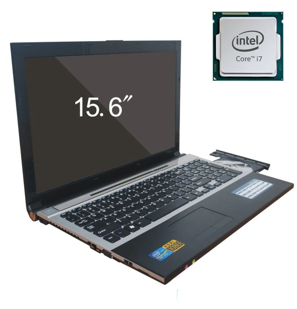 Acheter 8g DDR3 + 2000g HDD jeu D ordinateur Portable 15.6 pouce Intel Core i7 Dual core Windows 10 Portable ordinateur avec WIFI Intégré Bluetooth DVD RW
