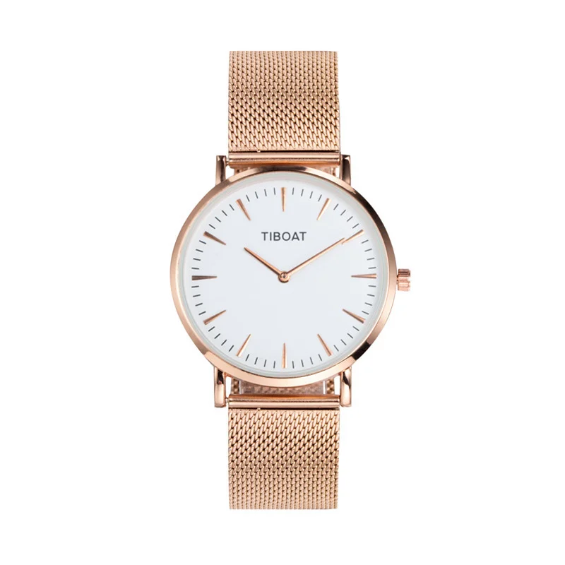 

2019 New 40mm Stainless Steel Mesh Minimalist Watch Japan Movement Quartz Waterproof Watch Rose Gold Watch Women Gifts For Women