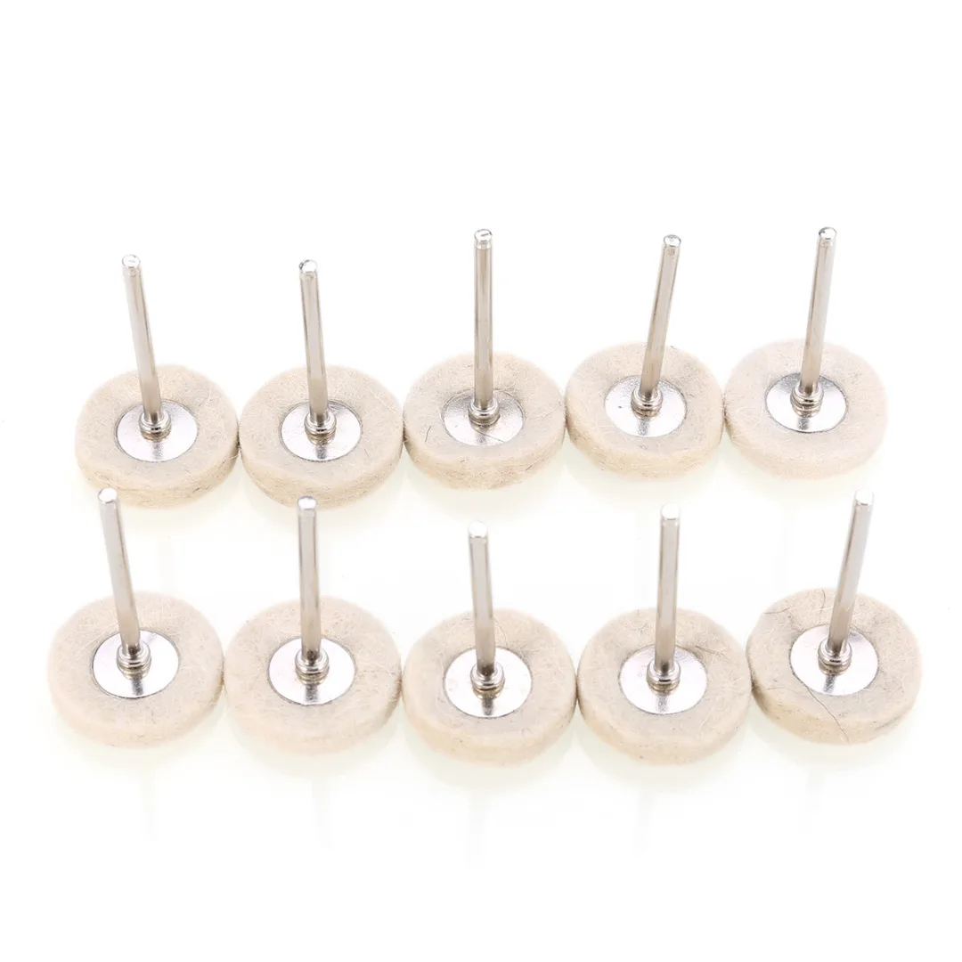 10PCS Rotary Wool Felt Polishing Buffing Wheel Pad Mini Drill Grinder for Wood Metal Buffing Pad Polishion Tools