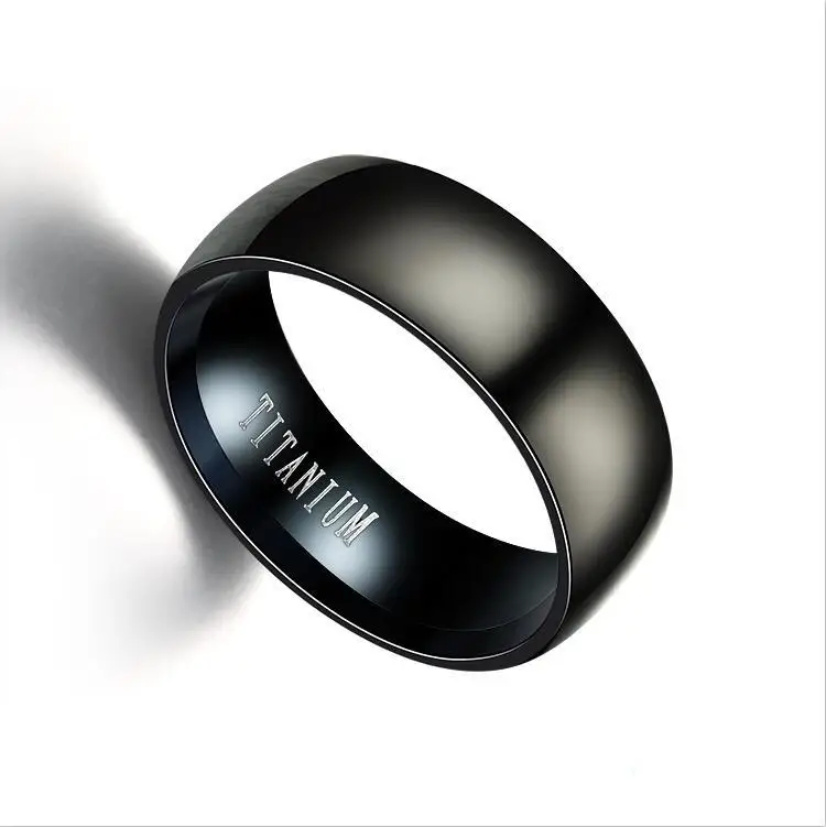 Zorcvens Moda para Hombre Anillo De Titanio Negro Mate Acabado Clásico compromiso ane