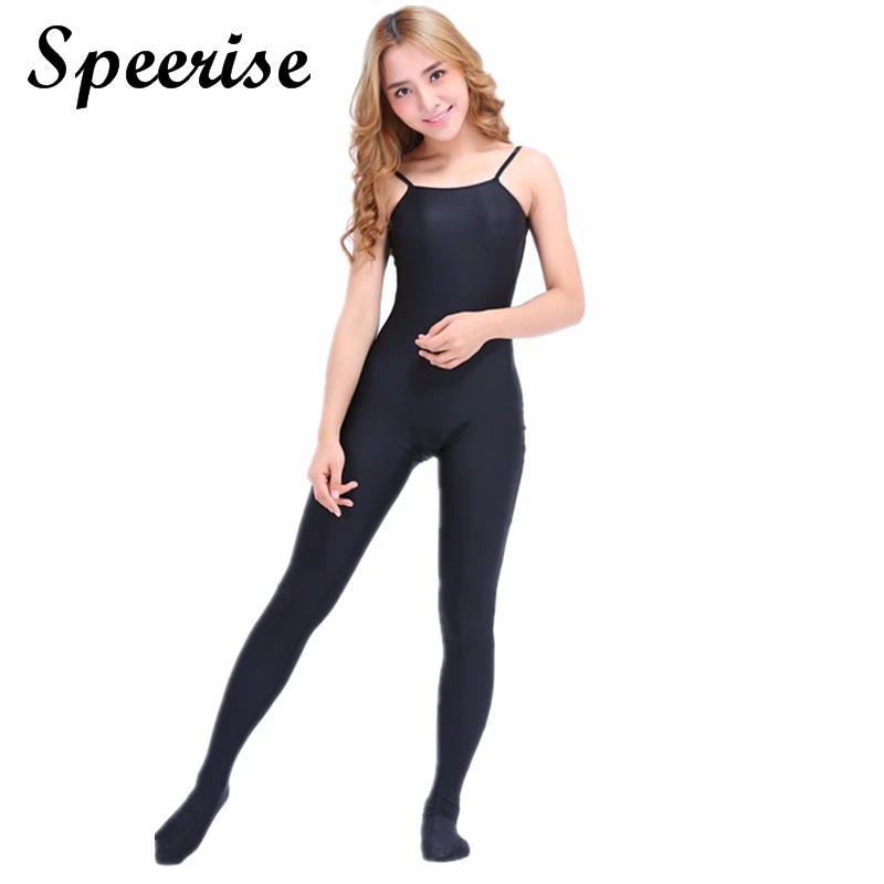 Speerise Womens Spaghetti Strap Bodysuit Yoga Unitard Active Jumpsuit