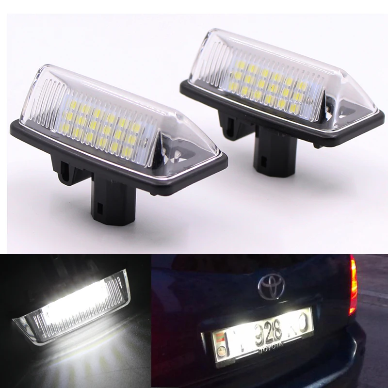 

2pcs LED Number Plate Light Kit 3528SMD Direct Replacement for Toyota Crown S180 Corolla Vios Previa ACR50 Noah Voxy Starlet EP9