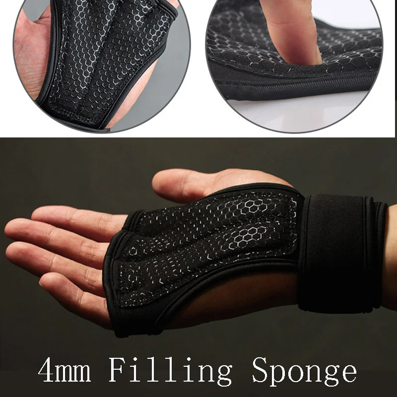 1pair Fitness Body Building Weight Lifting Glove Half Finger 4mm Cotton Pad Slip Breathable Dumbbells Wrist Sports Bracers Black 1pair Fitness Body Building Weight Lifting Glove Half Finger 4mm Cotton Pad Slip Breathable Dumbbells Wrist Sports Bracers Black