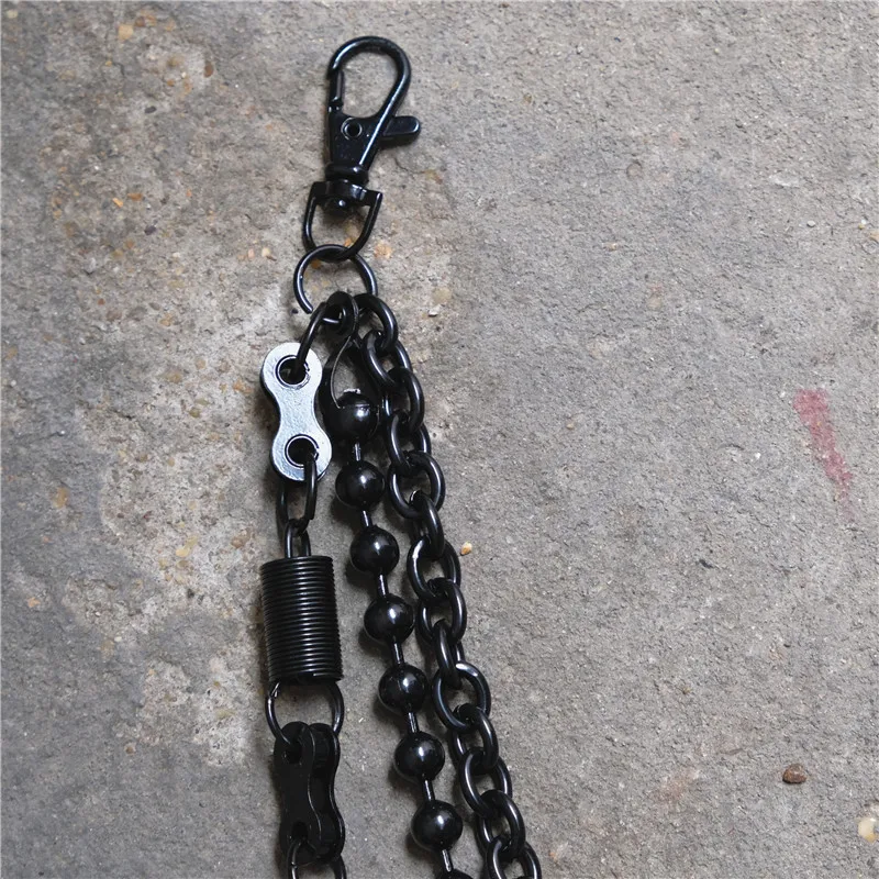 Fashion Punk Hip-hop Trendy Belt Waist Chain 85CM Long Male Pants Round beads Chain Hot Men Jeans Silver Metal Accessories BL08