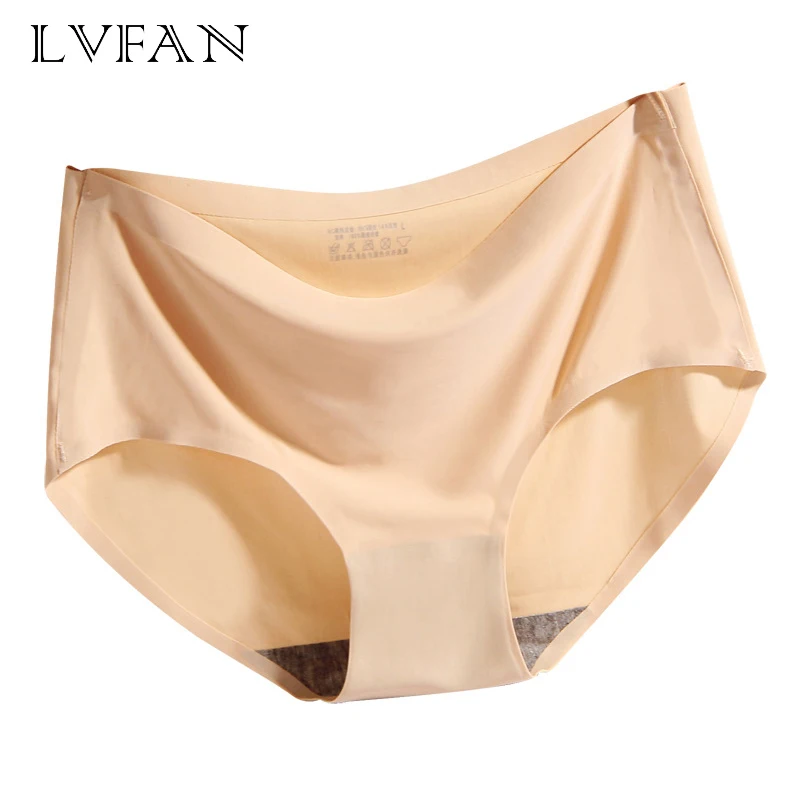 Ice silk бесшовные цельные дышащие сексуальные трусы со средней талией для женщин без следа LVFAN ISU-013