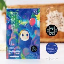30 pcs/pack Cute No Face Man Luminous Greeting Card Postcard Birthday Gift Card Set Message Card