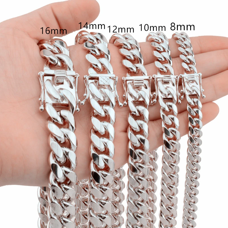 8-40'' Amazing Stainless Steel Link Curb Cuban Chain Men Biker Necklace Bracelet