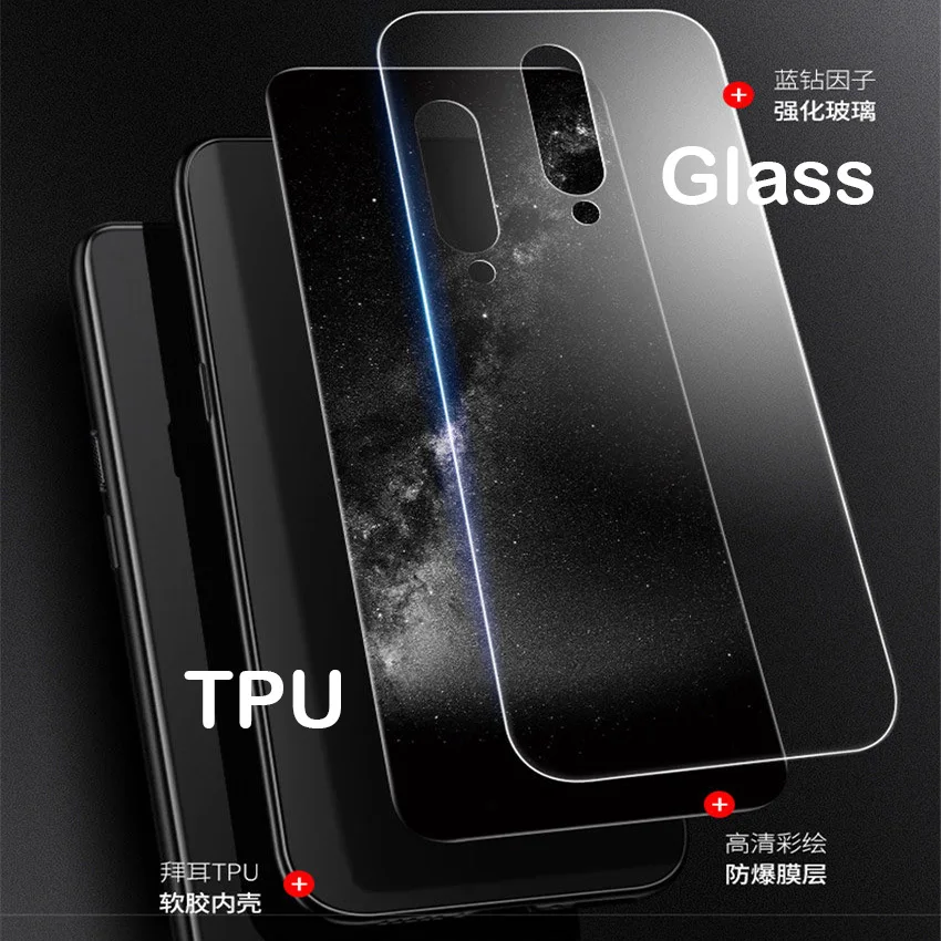 Роскошный чехол из закаленного стекла для OnePlus 7 Pro TPU стекло с мягкими краями чехол для OnePlus 7 Pro Чехол Aixuan