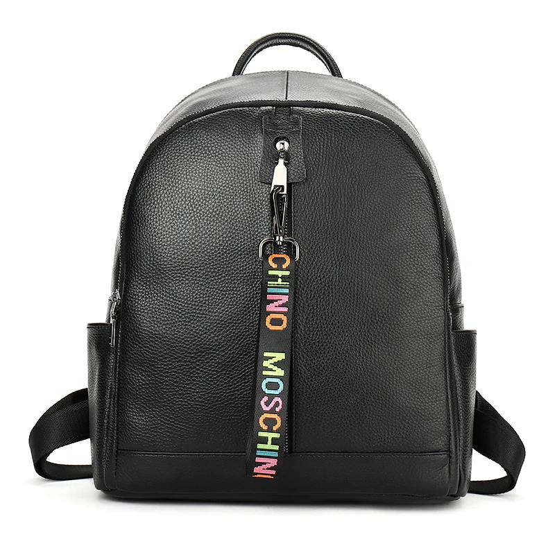 

YILIAN genuine leather of cowhide backpack garnish zipper fallow Soft back lady 2018 The new Tidal current backpack 6602