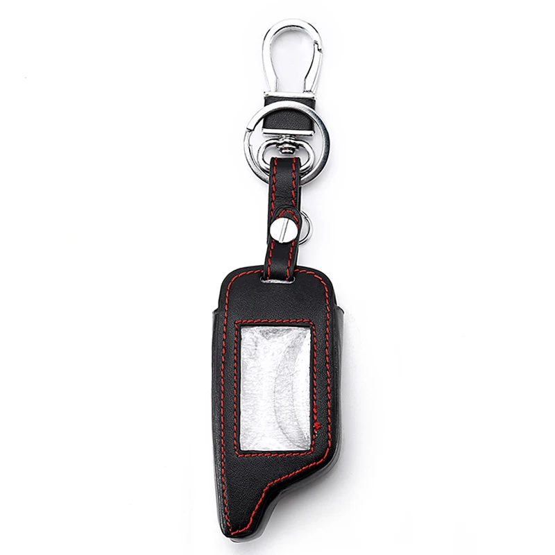 Goede 3 knoppen Lederen Auto Styling Key Cover Case Voor Starline B9 B6 A91 A61 Twage Twee Weg Auto Alarm systeem sleutelhanger