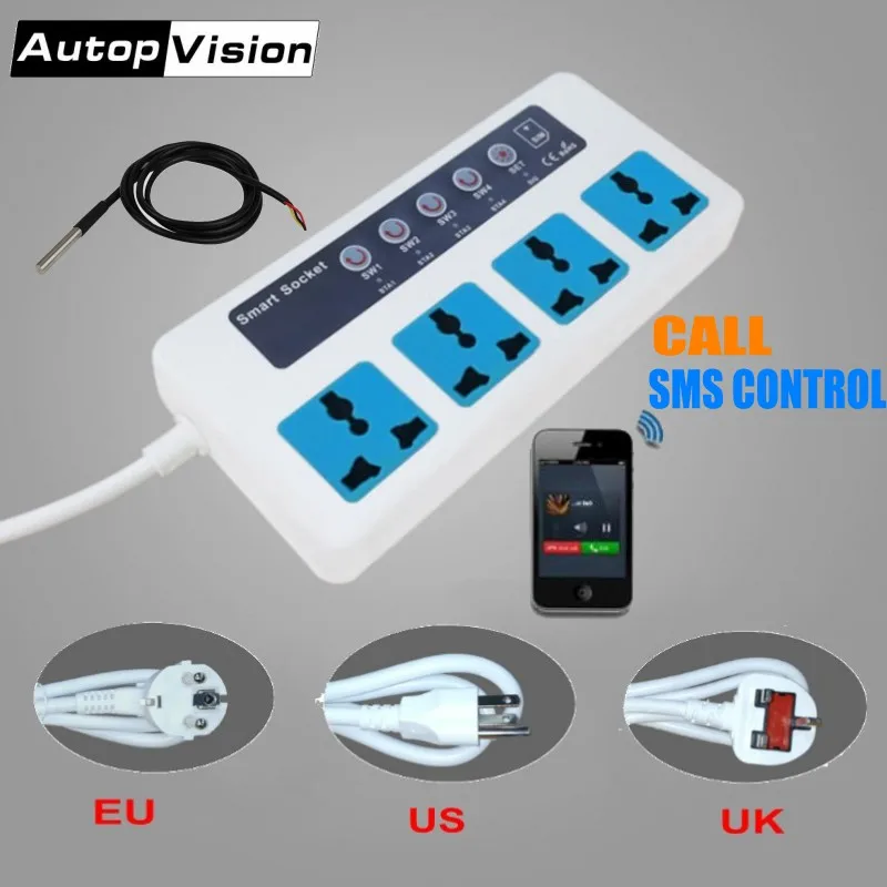 SC4-GSM телефонный звонок/SMS Пульт дистанционного управления GSM розетка питания беспроводной умный переключатель розетка 4 розетки модуль управления бытовой техники