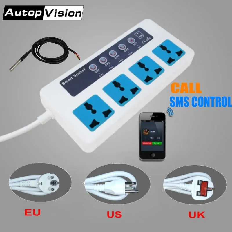 Умная GSM розетка с дистанционным управлением 4 розетки|Автоматизация зданий| |