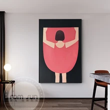 

Lovely Cute Pink Dress Skirt Girl Canvas Painting Nordic Wall Art Picture for Living Room Girlish Poster and Print Cuadros Decor