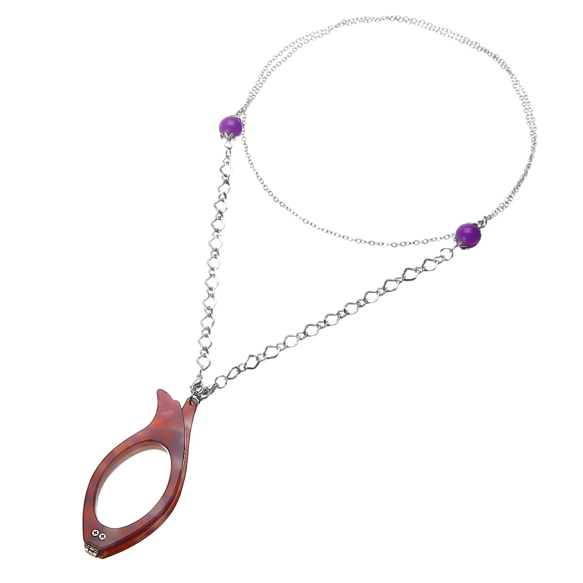 Charms Reading Glasses Pendant Necklace Shellhard Long Chain Colorful Frame Folding Magnifier Holder Necklaces Older Jewelry