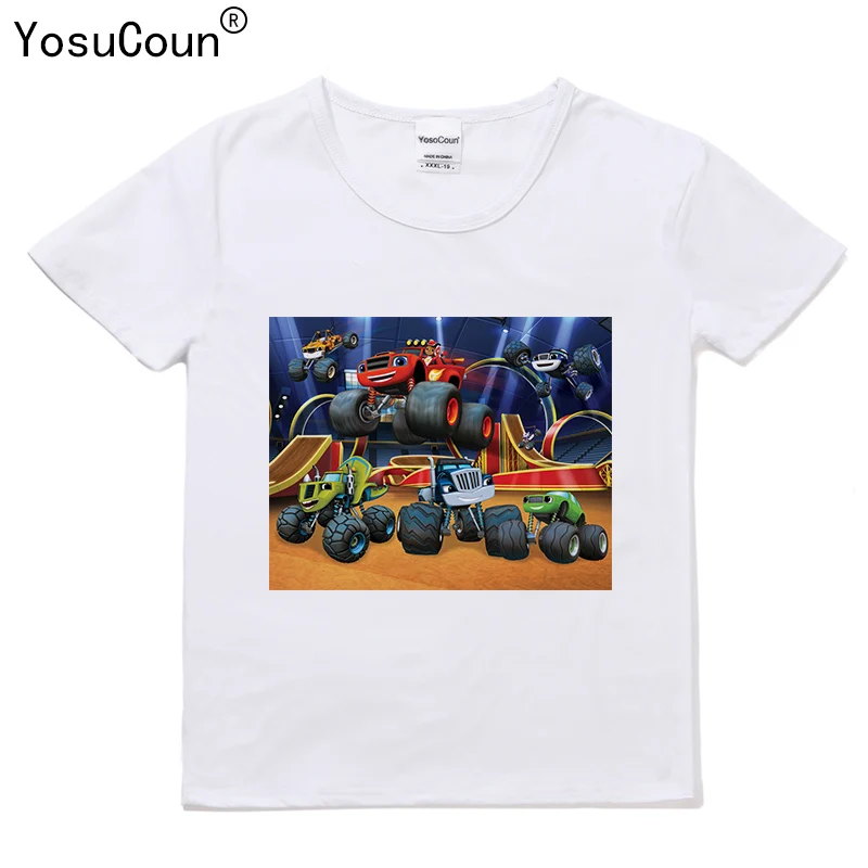 Футболка для мальчиков; детская футболка с изображением машины монстра; детская футболка с короткими рукавами; футболка для малышей; T176X - Цвет: T1770