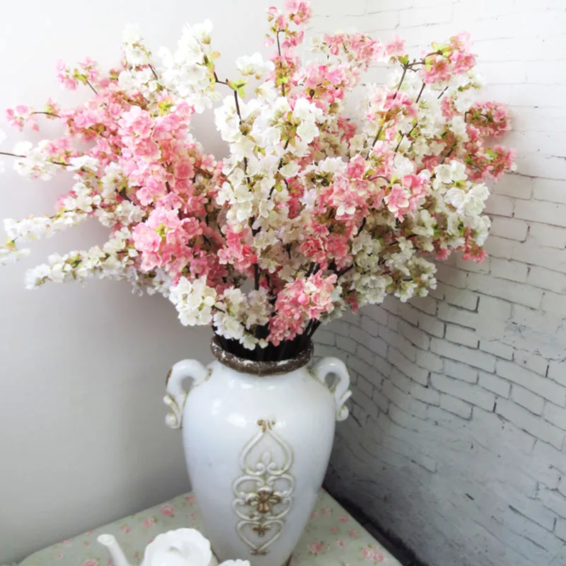 1037 10 De Réductionfleurs De Cerisier Japonais De Haute Qualité Fleur De Soie Artificielle Maison Hôtel Centre Commercial Décoration De Mariage