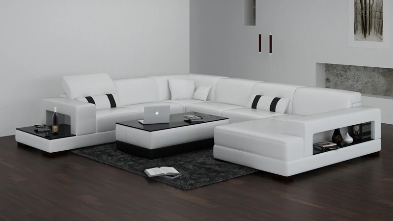 Китайский завод белый современный диван в гостиной