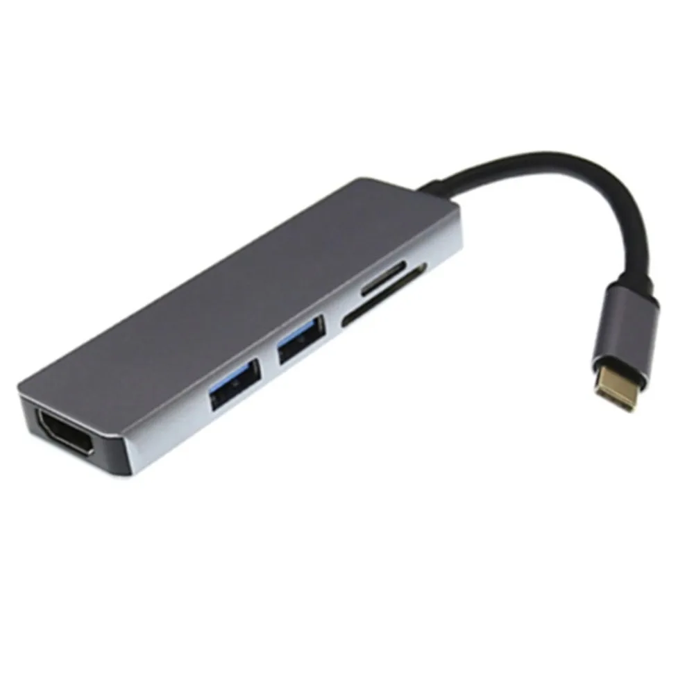 

3 Hub Usbc Dock Usb Type C To Hdmi Usb 3.0 Cable Tf Sd Card 5 in 1 Adapter Splitter For Macbook Pro 2017 Dell Xps 13