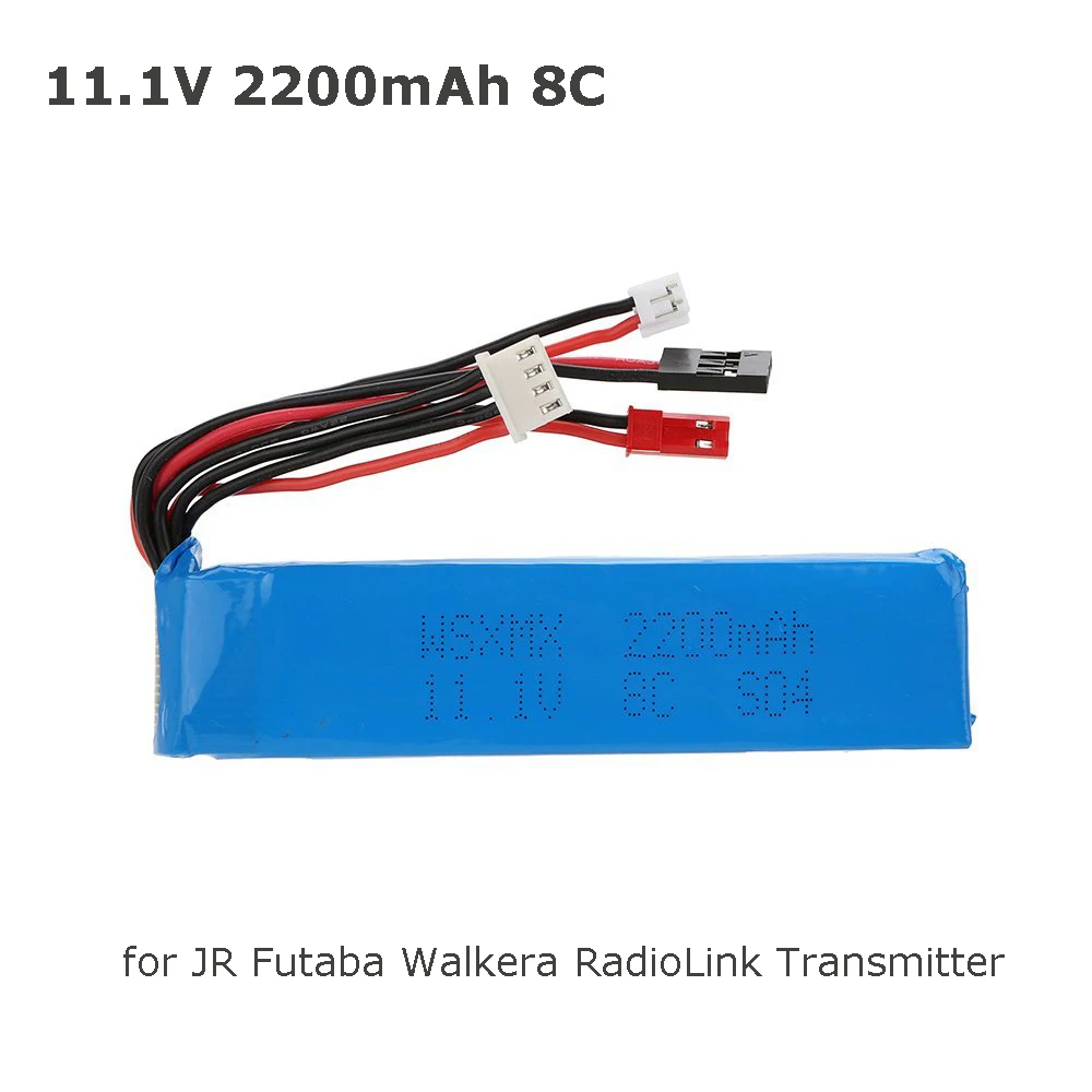 Литий ионный аккумулятор 11 1 В 2200 мАч 8C 3S 3 коннектора для JR Futaba Walkera