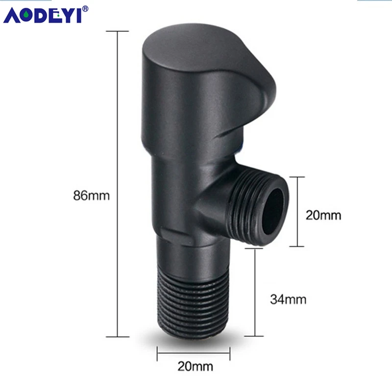 AODEYI Stainless Steel Plumbing Valve Wall Outlet Male G1/2" Black Gold Faucets Shower Angle Valve Bath Bathroom Accessories
