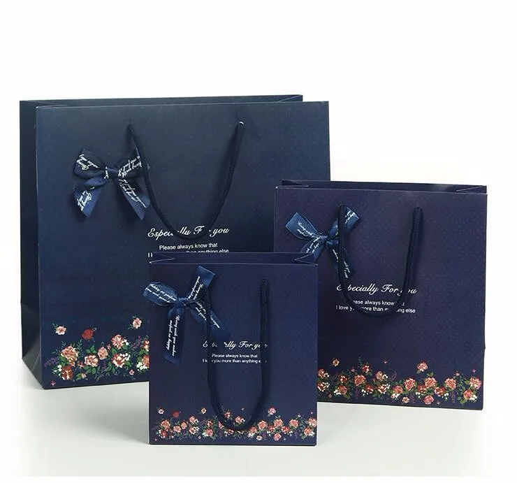 20*8*20cm 10pcs Elegant black Paper gift bag/ Small size/black gift