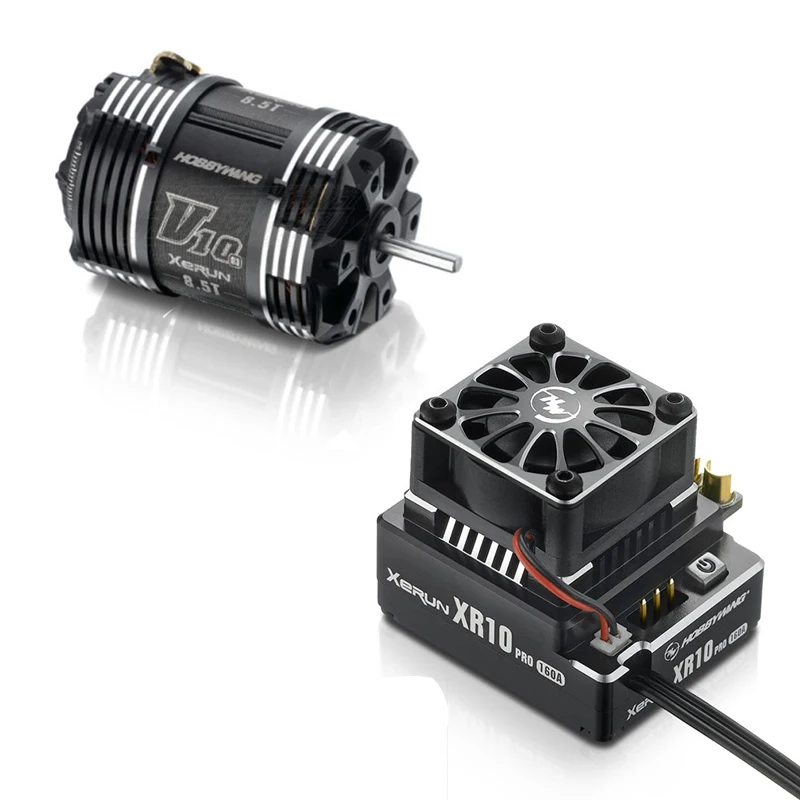 

FATJAY HobbyWing XeRun V10 G3 brushless sensored inrunner motor with XeRun XR10 PRO 160A brushless sensored ESC combo for cars