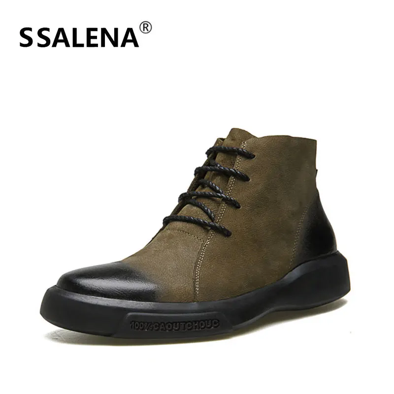 Falt verde Dos slip Botas Anti Laço Curto Dedo Pé Top Sapatos Do Borracha Alta Vintage De Redondo Masculinos Preto Boots Aa60845 Exército Ankle Sola Motociclista Homens Up fqnP0T4wxx