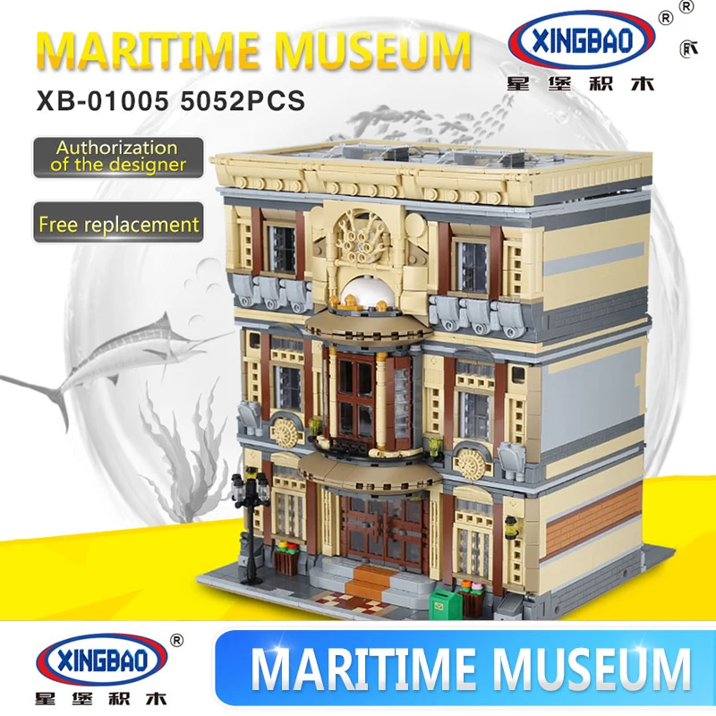 

XingBao 01005 Block 5052Pcs Creative MOC City Series The Maritime Museum Set Building Blocks Bricks Toys Children Model Gifts