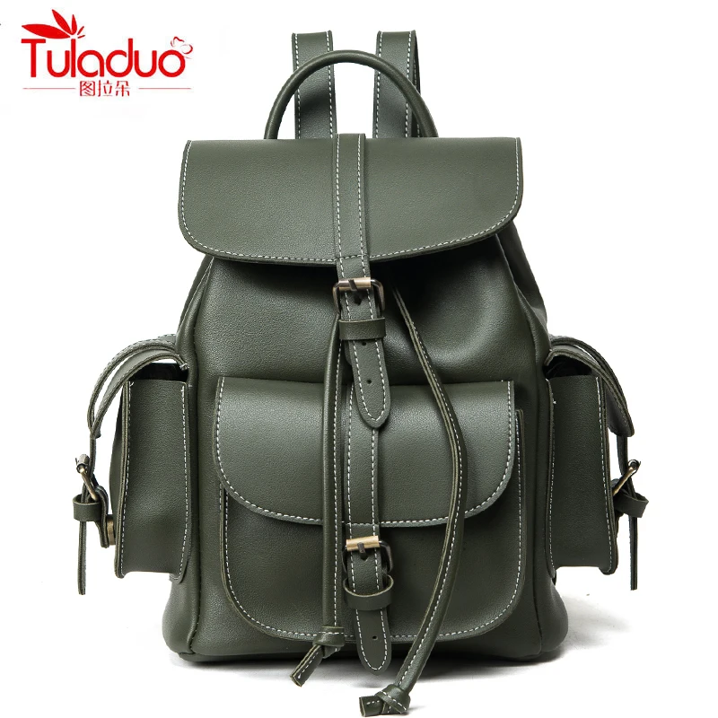 

Fashion String Women's Backpacks High Quality PU Leather Backpacks For Teenage Girls Brand Design Multifunction Women Bacpacks