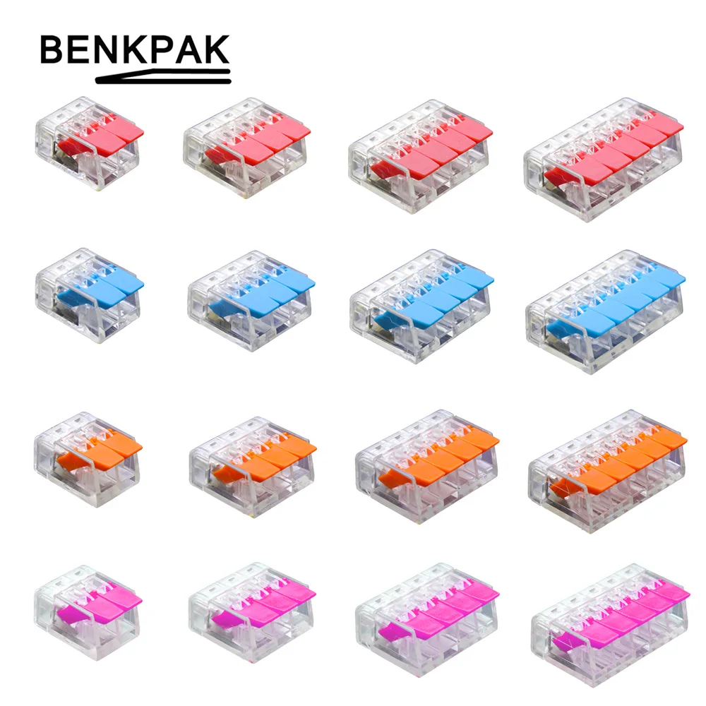 

(30-50)PCS/LOT 221 Mini Fast Wire Connectors,Universal Compact Wiring Connector,WAGO Style Push-in Conductor Terminal Block