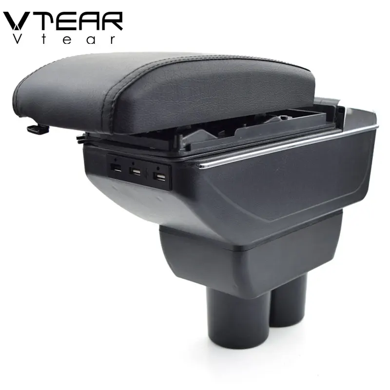 

Vtear For Suzuki JIMNY armrest box USB Charging heighten Double layer central Store content cup holder ashtray accessories 15-18