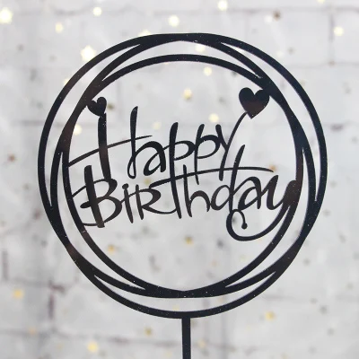 1 шт буквы с днем рождения торт блестящие топперы акриловые буквы золото серебро торт топ флаг украшение для вечеринка для мальчика день рождение - Цвет: A03