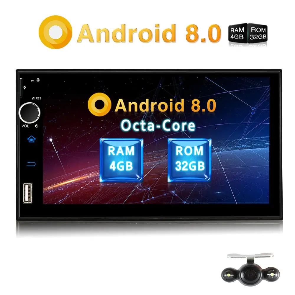 Тыква Восьмиядерный RAM 4G ROM 32G 2 Din 7'ɺndroid 8 0 универсальный автомобильный Радио