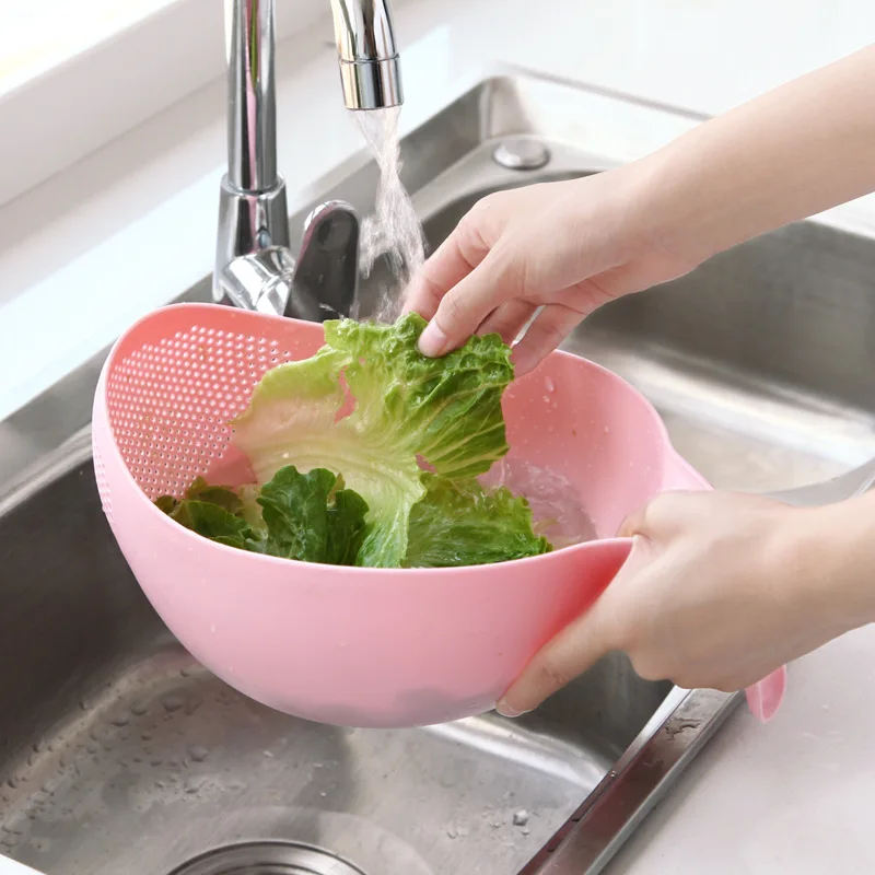 

Durable Rice Washing Filter Strainer Kitchen Tool Beans Peas Sieve Basket Colanders Cleaning Gadget Filtering With Handle Newest